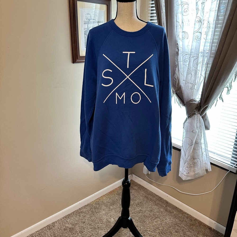 Bella Canvas Blue Crewneck Sweater Casual Fit